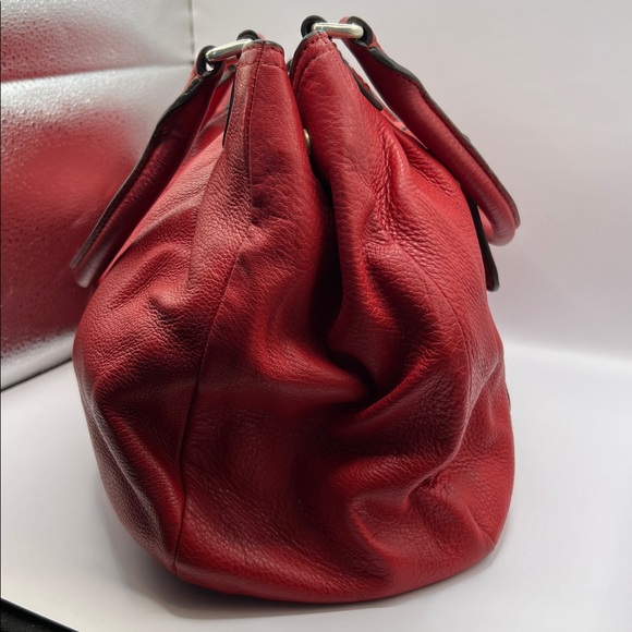 Vintage RL Ralph Lauren RL67 Red leather hobo style shoulder bag Purse Handbag - Picture 5 of 16